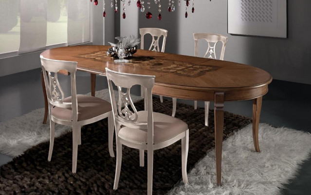 Dining room set dining group classic real wood 4-piece set chair ensemble 4x chairs