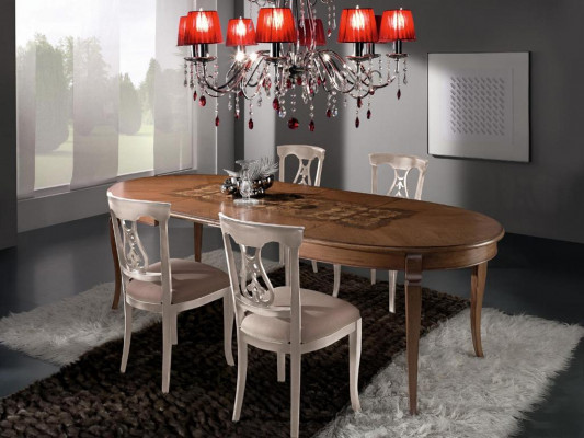 Dining room set dining group classic real wood 4-piece set chair ensemble 4x chairs