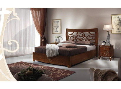 Double bed beds bed frame bed wood double bedroom brown modern 160x200