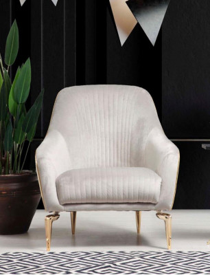 Armchair Single Luxury Upholstery Seat Designer Textile Seat Fabric Modern