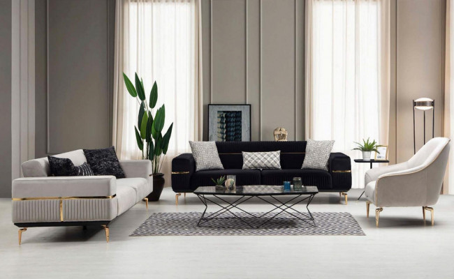 Luxury Sofa Set Sofa Upholstery Group Sofas 3+3+1 Seater Armchair 3-piece Velvet Set