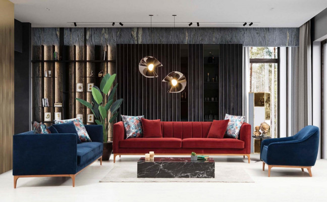 Three-seater sofa, 3-seater sofas, luxury seat, fabric, modern style, textile couches, furniture