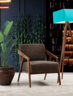 Armchair Seat Living Room 1 Seater Fabric Polyester Style Modern Design Luxury New