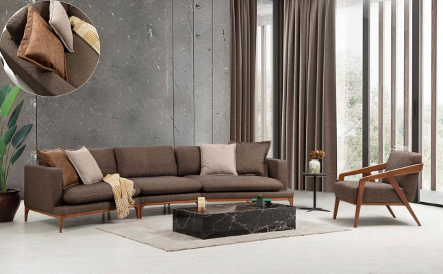 Armchair Seat Living Room 1 Seater Fabric Polyester Style Modern Design Luxury New