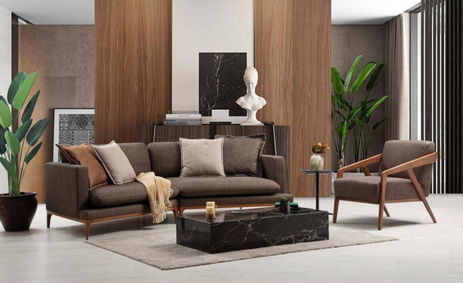 Armchair Seat Living Room 1 Seater Fabric Polyester Style Modern Design Luxury New