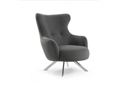 Armchair Wingback Armchair Luxury Single-Seater Upholstered Seat Designer Fabric Modern