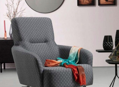 Armchair Single Luxury 1-Seater Upholstered Seat Designer Textile Seat Fabric Modern