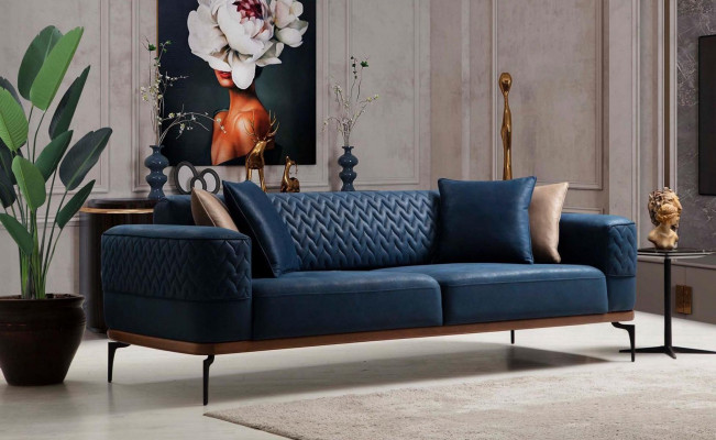 Design three-seater modern couch blue couches luxury sofa furniture upholstery loft new