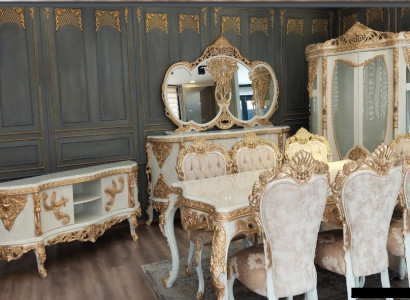 Royal dining room furniture set with gilded carvings