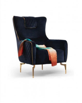 Armchair Wingback Chair Luxury 1-Seater Upholstered Seat Designer Textile Seat Fabric Modern