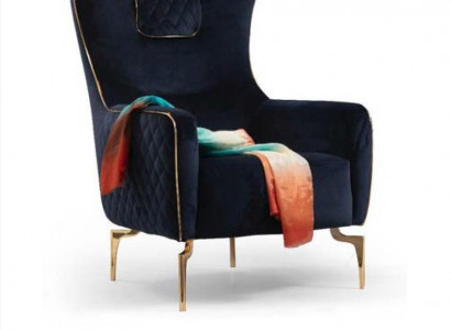 Armchair Wingback Chair Luxury 1-Seater Upholstered Seat Designer Textile Seat Fabric Modern