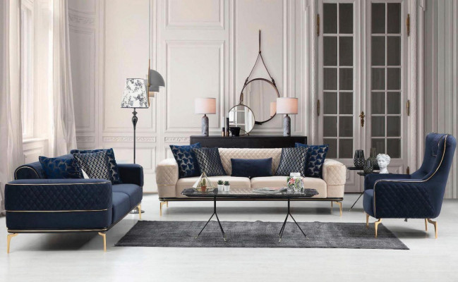 Armchair Wingback Chair Luxury 1-Seater Upholstered Seat Designer Textile Seat Fabric Modern