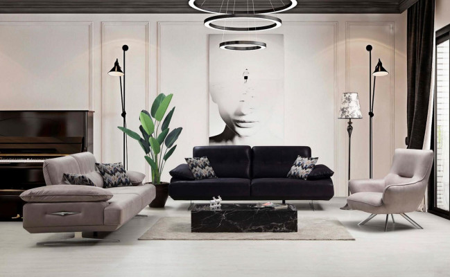 Italian style furniture three-seater couch upholstered sofa luxury couches textile fabric