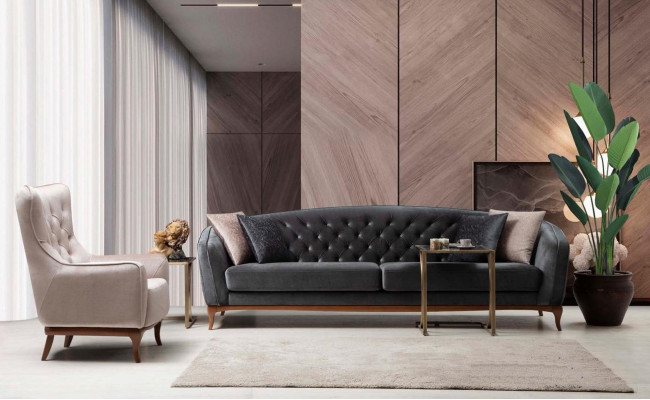 Luxury Couch Sofa Set Complete Sofa Set 4+1 Seater Armchair Fabric Set New