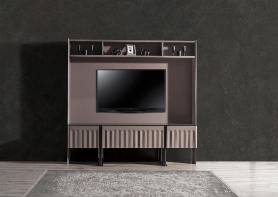 Brown living room wall unit TV wall designer wood furniture living room decor RTV