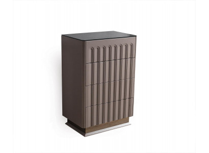 Modern Brown Sideboard 4-Door Storage Sideboards Living Room Wood Furniture
