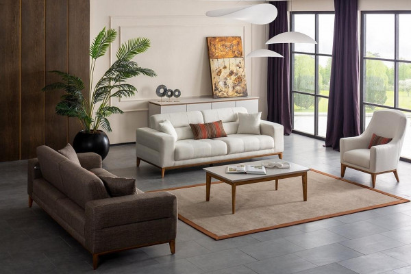 Sofa set Sofa Luxury 2x Sofas 3 seater Modern 1 seater 3-piece Modern Set