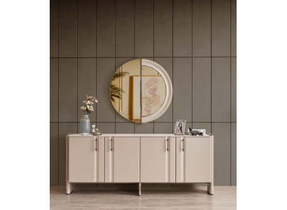 Dining Room Luxurious Sideboard Stylish Glass Mirror 2-piece Set