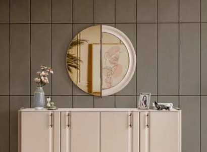 Dining Room Luxurious Sideboard Stylish Glass Mirror 2-piece Set