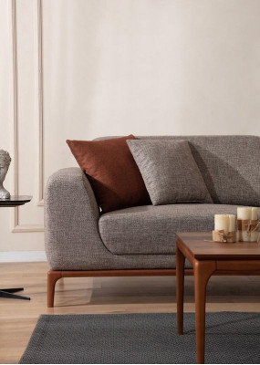 Luxury Sofa Set 3-Seater Armchair Fabric Modern Gray Modern Set New