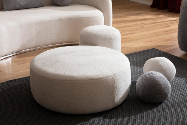 White luxury upholstery stool round stool seating designer stylish furniture