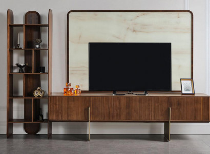 3-piece living room set modern bookcase TV lowboard and TV frame new