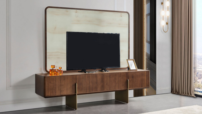 3-piece living room set modern bookcase TV lowboard and TV frame new