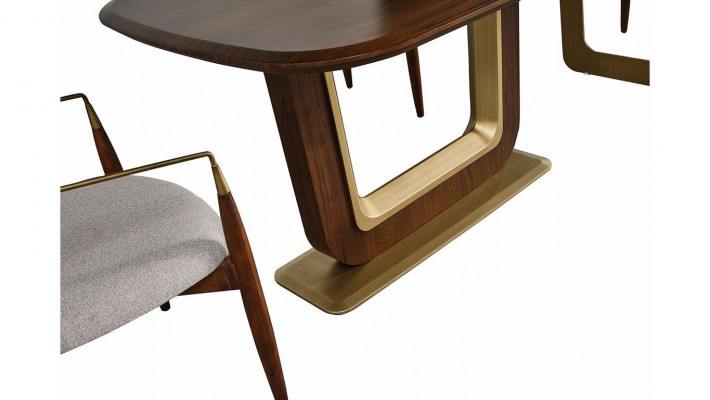 Modern dining room set perfect dining table and 4x chairs brown color 5-piece.