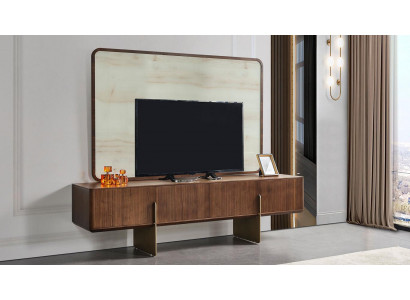 Luxurious living room set consists of TV lowboard and TV frame, 2-piece, new.