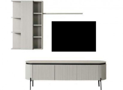 Perfect living room set consists of TV lowboard and 2-piece wall cabinet.