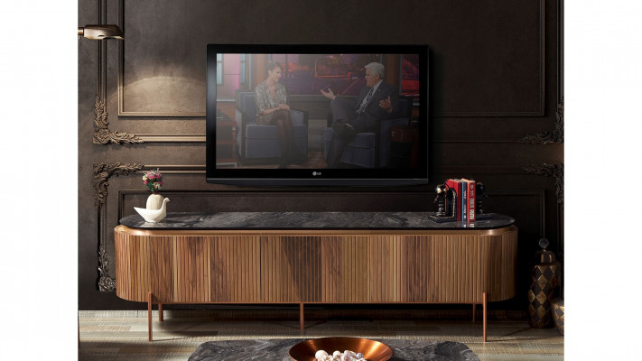 Elegant TV Lowboard Brown Color Luxurious Furniture for Living Room Novelty