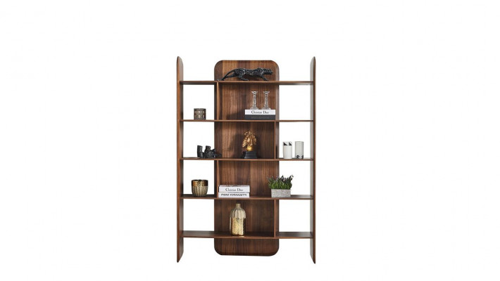 Design brown color bookshelves living room cabinets wood new shelves