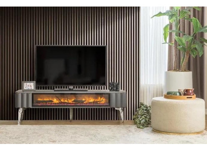 High-quality TV sideboard fireplace MDF metal gray color new living room