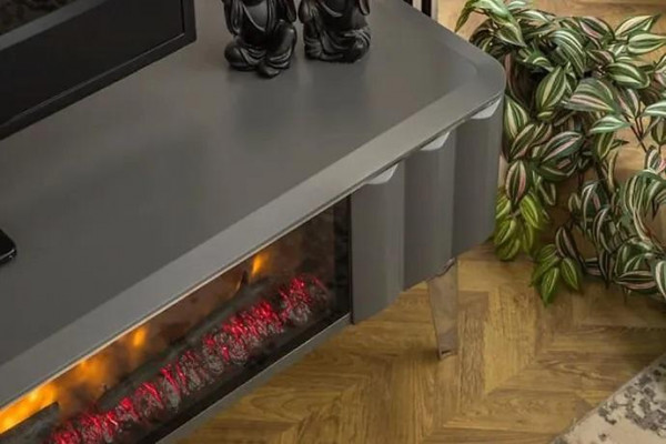 High-quality TV sideboard fireplace MDF metal gray color new living room