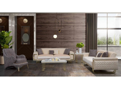 Designer living room set luxury three-seater coffee table side table