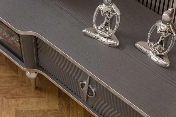 TV sideboard fireplace metal wood MDF chipboard luxury furniture new white RTV