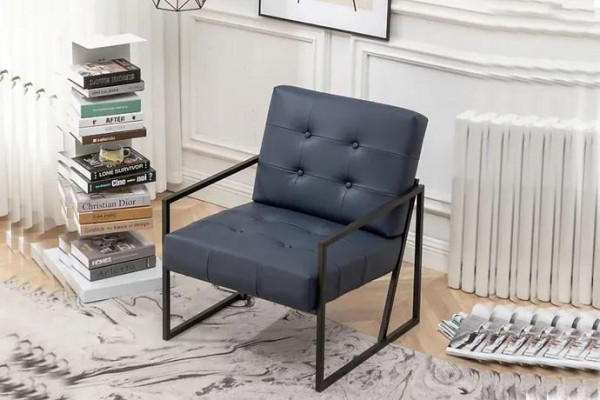1-seater armchair black fabric metal legs living room luxury dining room