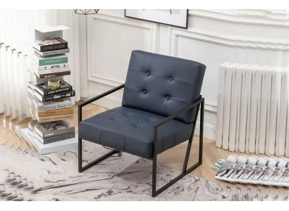 1-seater armchair black fabric metal legs living room luxury dining room