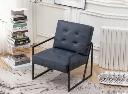 1-seater armchair black fabric metal legs living room luxury dining room