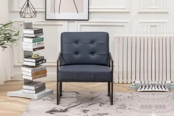 1-seater armchair black fabric metal legs living room luxury dining room