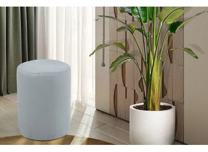 Luxurious stool with white fabric cover and MDF frame new