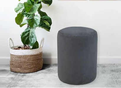 Gray stool living room textile upholstery first-class exclusive furniture