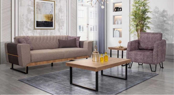 Stylish Living Room Sofa Set 3-Seater Upholstered Sofa Suite 2-Piece