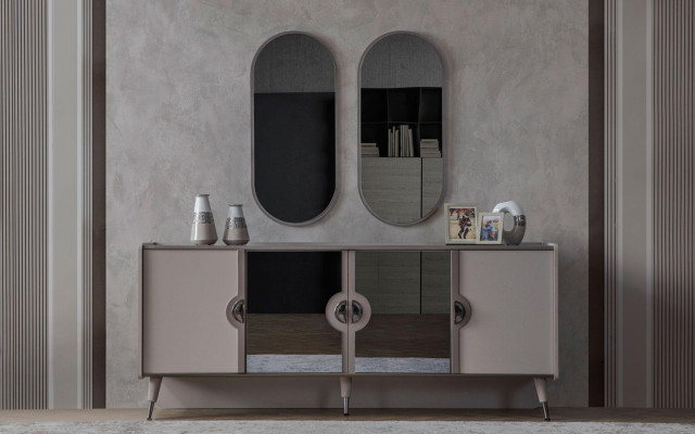 Gray dining room set dining chairs extendable table sideboard