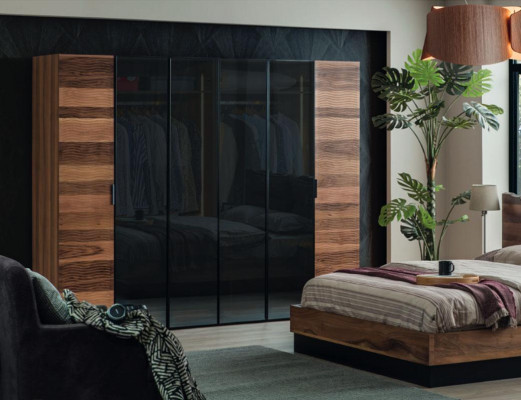 Modern bedroom wardrobe designer glass cabinet luxury furniture