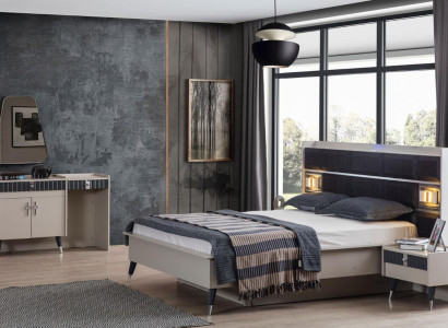 Bedroom set luxury bed designer dressing table console 5-piece set