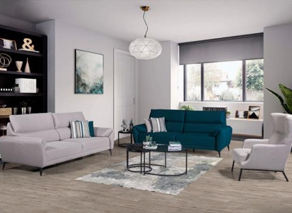 Stylish Living Room Seating Set 2x 3-Seater Sofas Armchair 3-Piece Suite