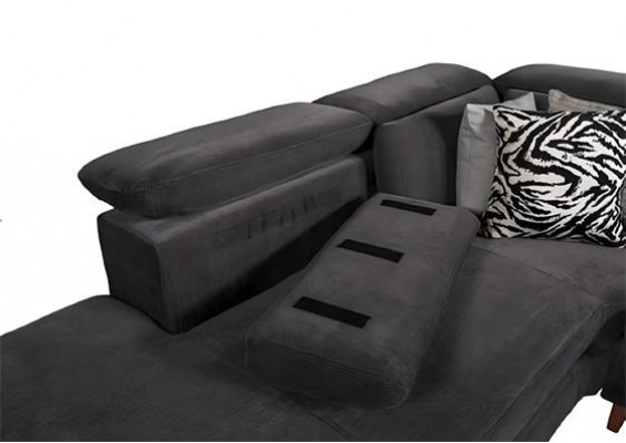 Black upholstered corner sofa L-shape couch living room living landscape new