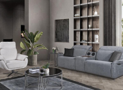 Modern sofa set living room 3-seater upholstered couches armchair