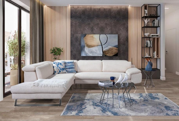 White corner upholstered sofa L-shape sofas living room modern living room sets